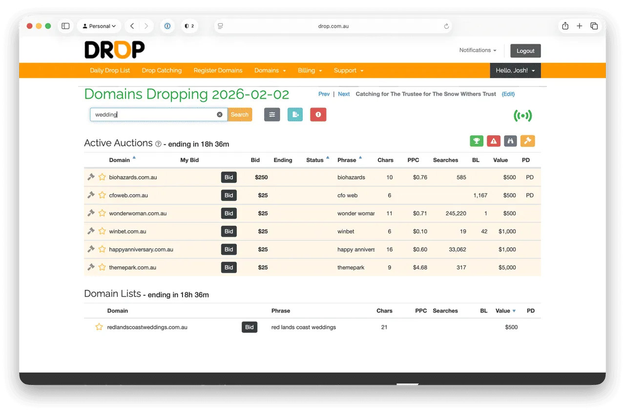 Screenshot of drop.com.au ⌘