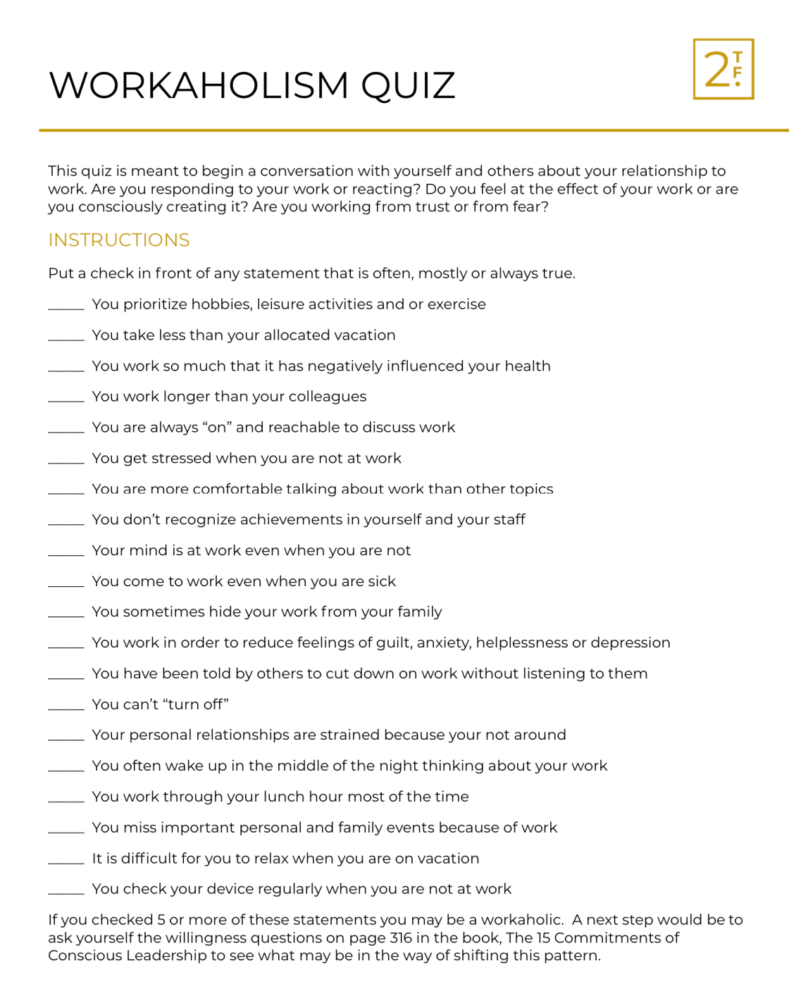 Are you a workaholic