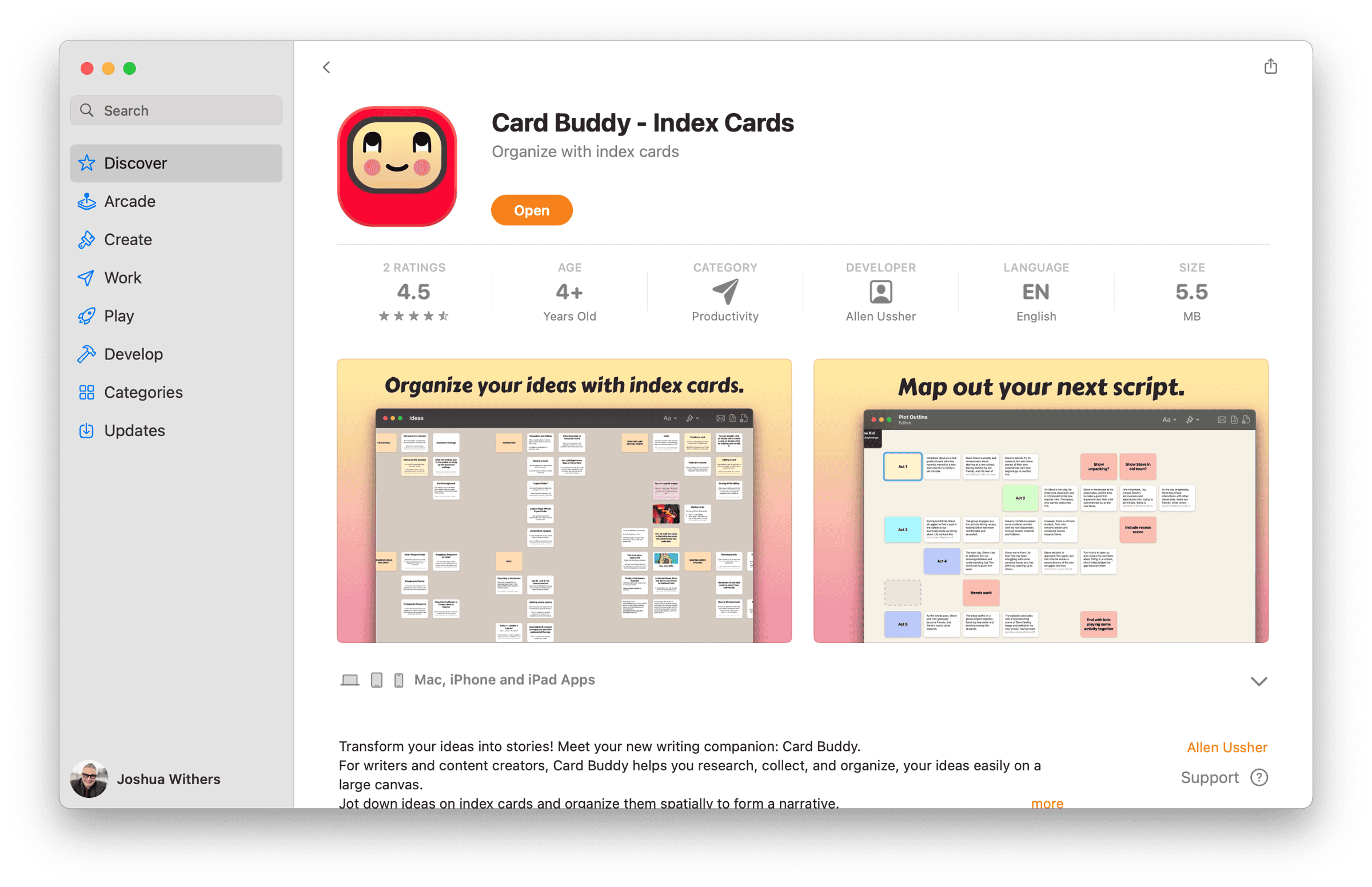 Card Buddy in the Mac App Store